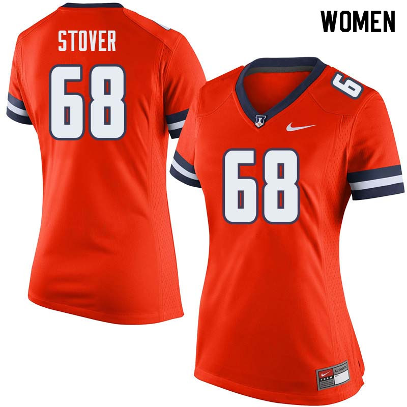 Women #68 Jake Stover Illinois Fighting Illini College Football Jerseys Sale-Orange